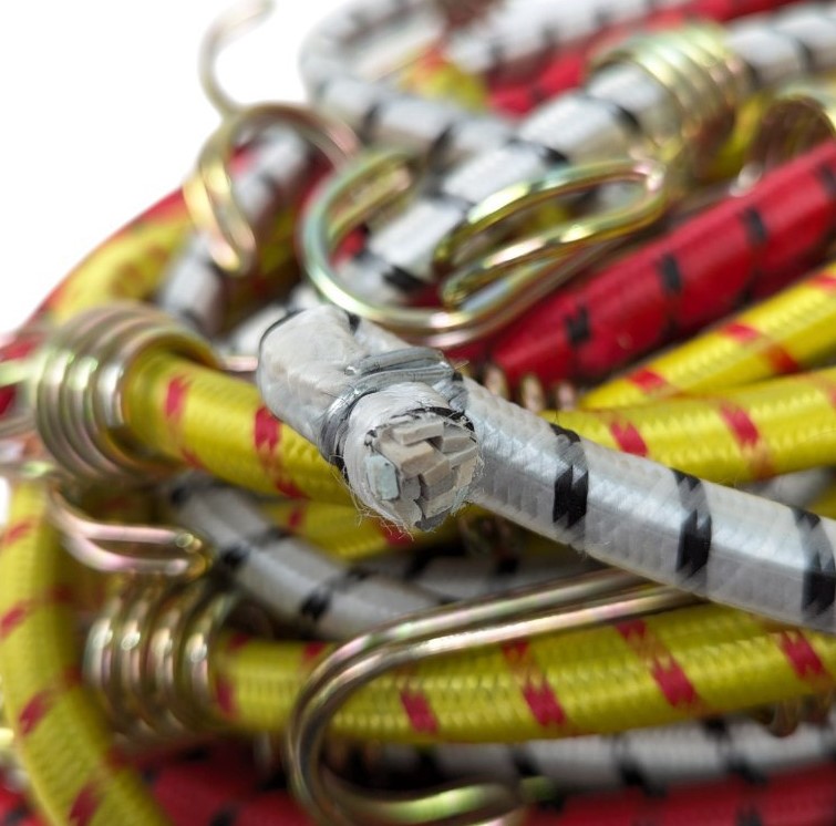 Стяжка з ПОДВІЙНИМИ гачками ТАЙВАНЬ 1.5м (біла гумка) 