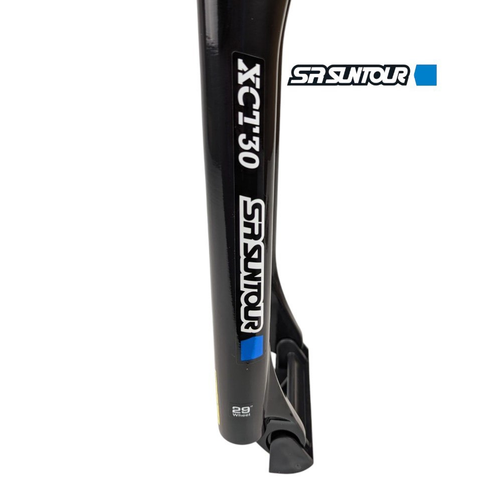 Вилка 29 аморт. безрізьб. SR SUNTOUR (XCТ-HLO) Ø28.6mm (1-1/8) disk AL. локаут шток L-255mm хід:100мм, чорна