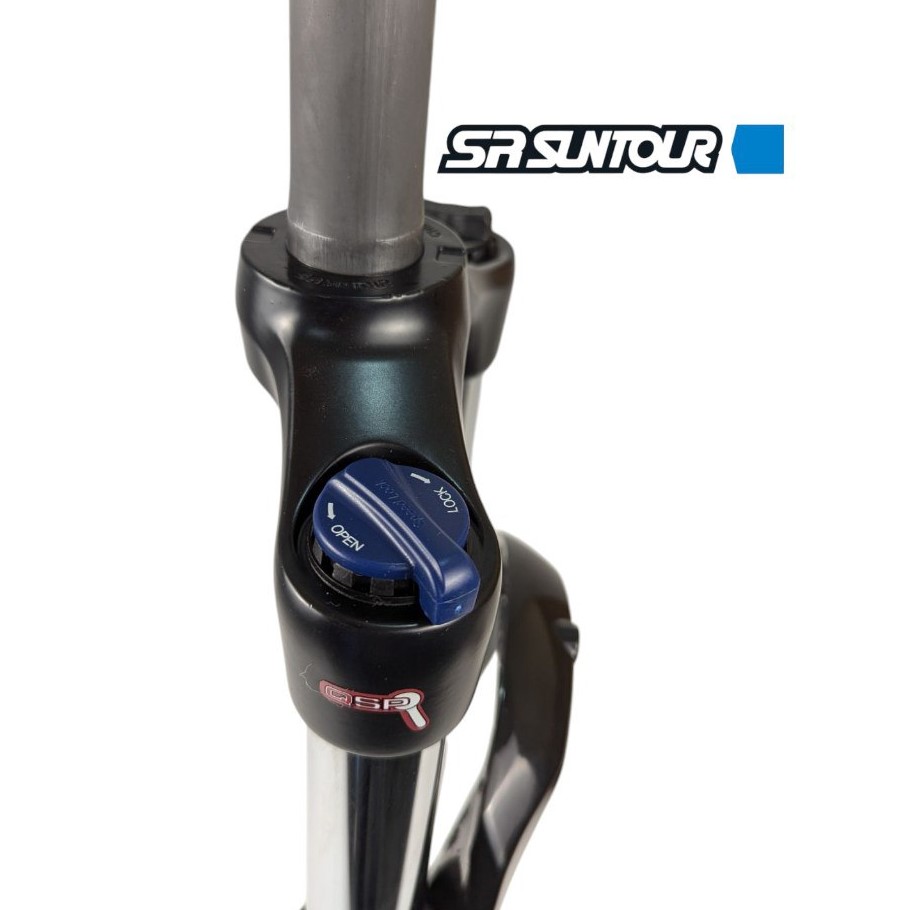 Вилка 29 аморт. безрізьб. SR SUNTOUR (XCТ-HLO) Ø28.6mm (1-1/8) disk AL. локаут шток L-255mm хід:100мм, чорна