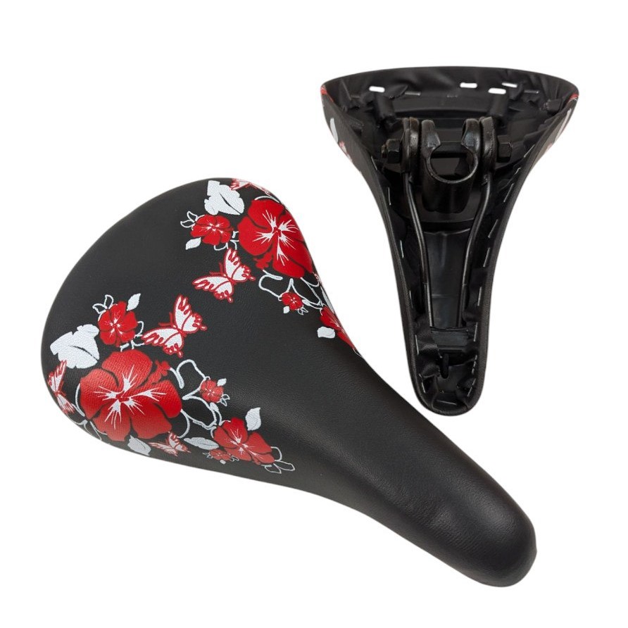 Сідло дитяче SD-07 з квіточками чорне