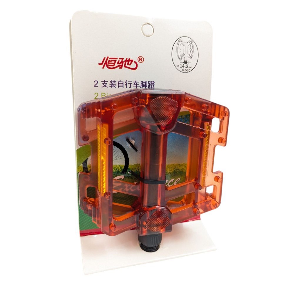 Педалі Hengchi FPD-287 , полікарбонат прозорий, червоні