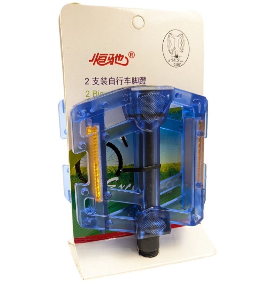 Педалі Hengchi FPD-287 , полікарбонат прозорий, сині