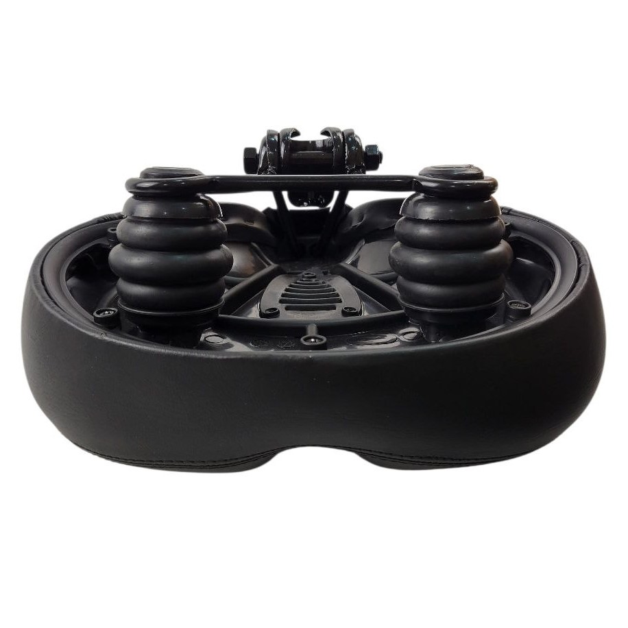 Сідло на демферах AVANTI AFT-89 м'яке з диркою, чорне з червоною полосою