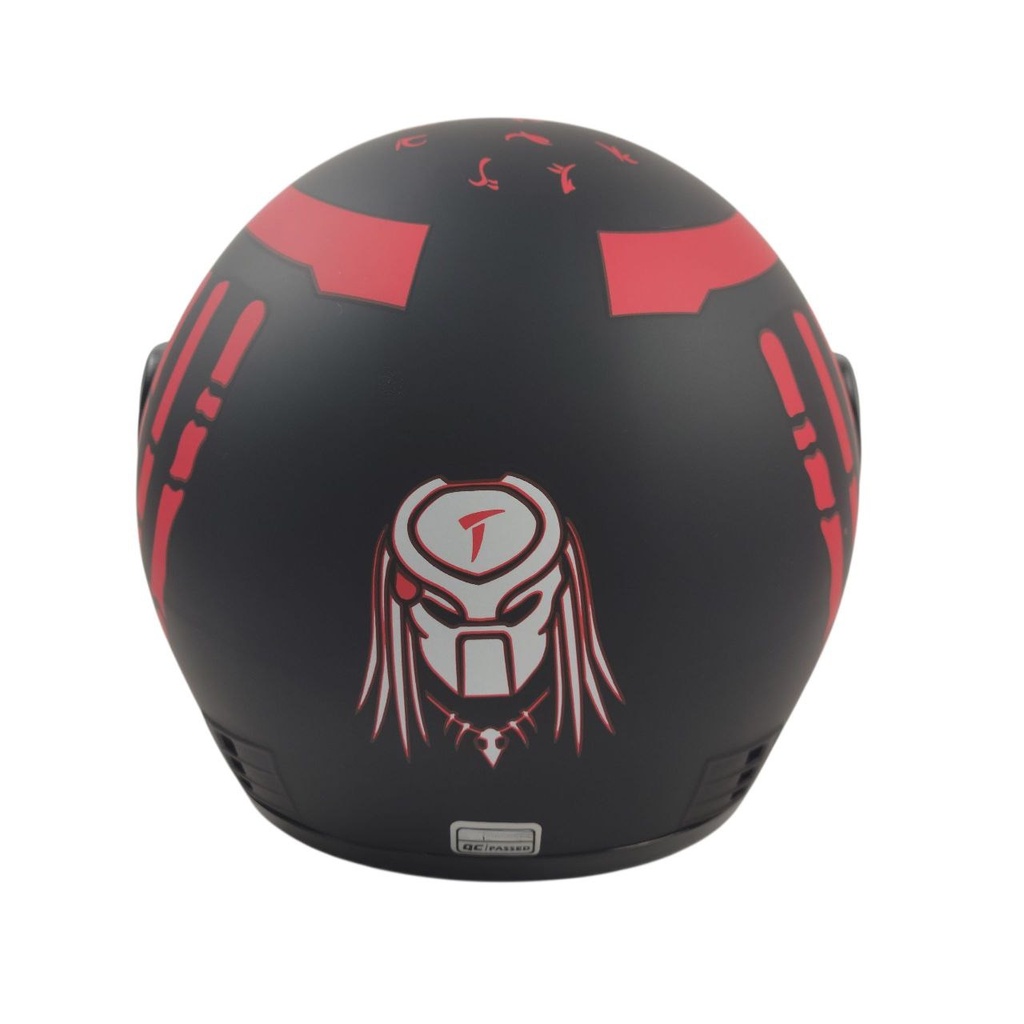 Мотошолом BLD-825, M(57-58), чорно-червоний, матовий