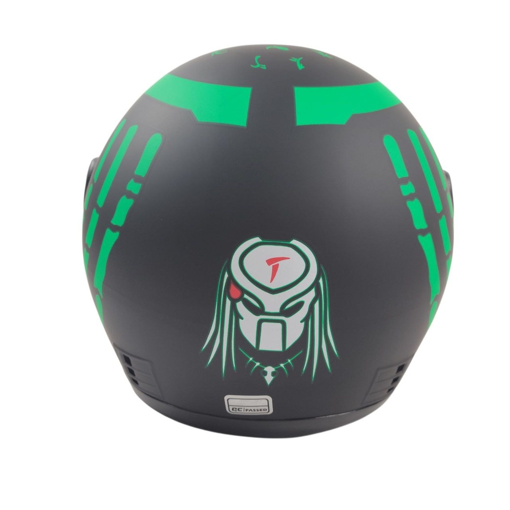 Мотошолом BLD-825, ХS(53-54), чорно-зелений, матовий