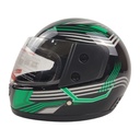 Мотошолом BLD-825, M(57-58), чорно-зелений, глянцевий