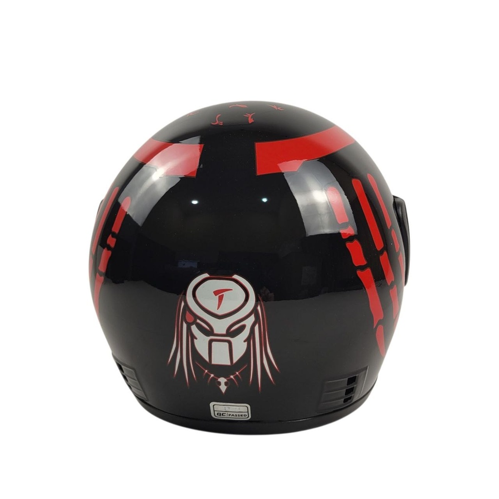 Мотошолом BLD-825, S(55-56), чорно-червоний, глянцевий