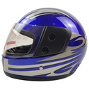 Мотошолом BLD-825, M(57-58), синій з білим, глянцевий