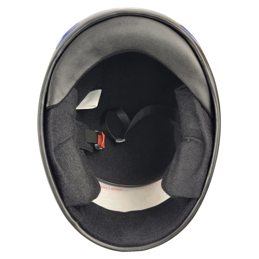 Мотошолом BLD-825, M(57-58), синій з білим, глянцевий