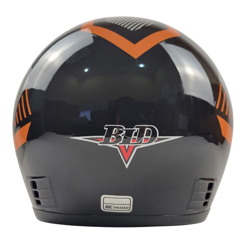 Мотошолом BLD-825, L(59-60), чорно-помаранчевий, глянцевий