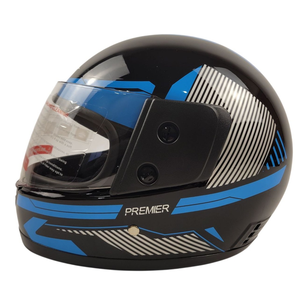 Мотошолом BLD-825, L(59-60), чорно-синій, глянцевий