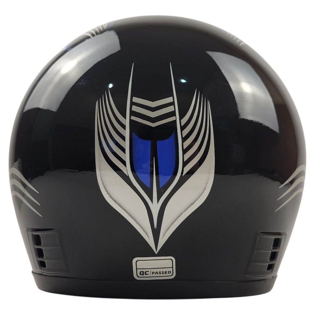 Мотошолом BLD-825, L(59-60), чорно-синій, глянцевий