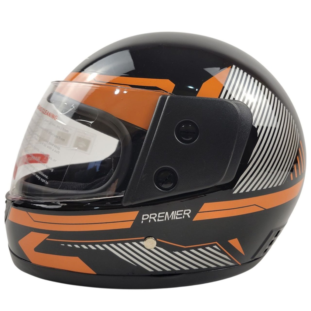 Мотошолом BLD-825, S(55-56), чорно-помаранчевий, глянцевий