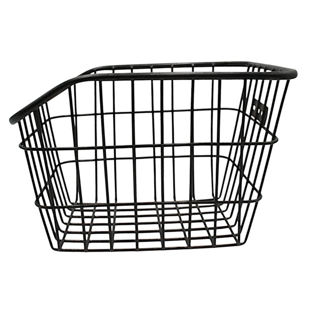 Кошик металевий на багажник, чорний з катафотом