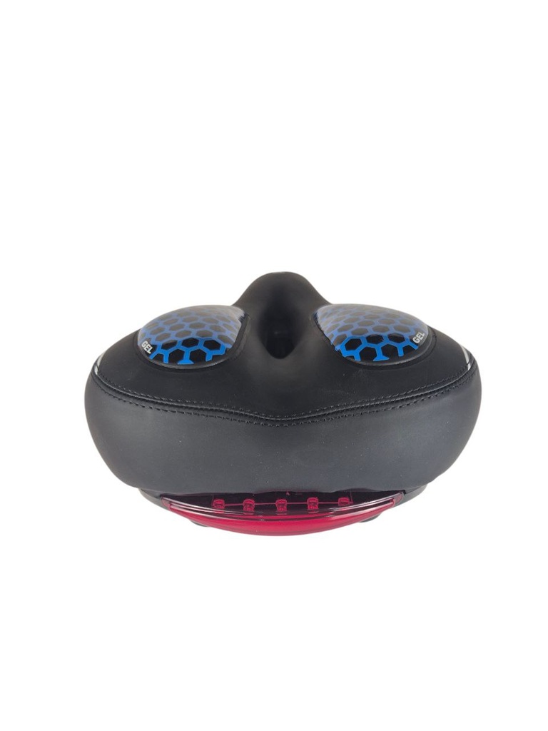 Сідло на демферах AVANTI GEL №189 з диркою, чорно-синє + мигалка