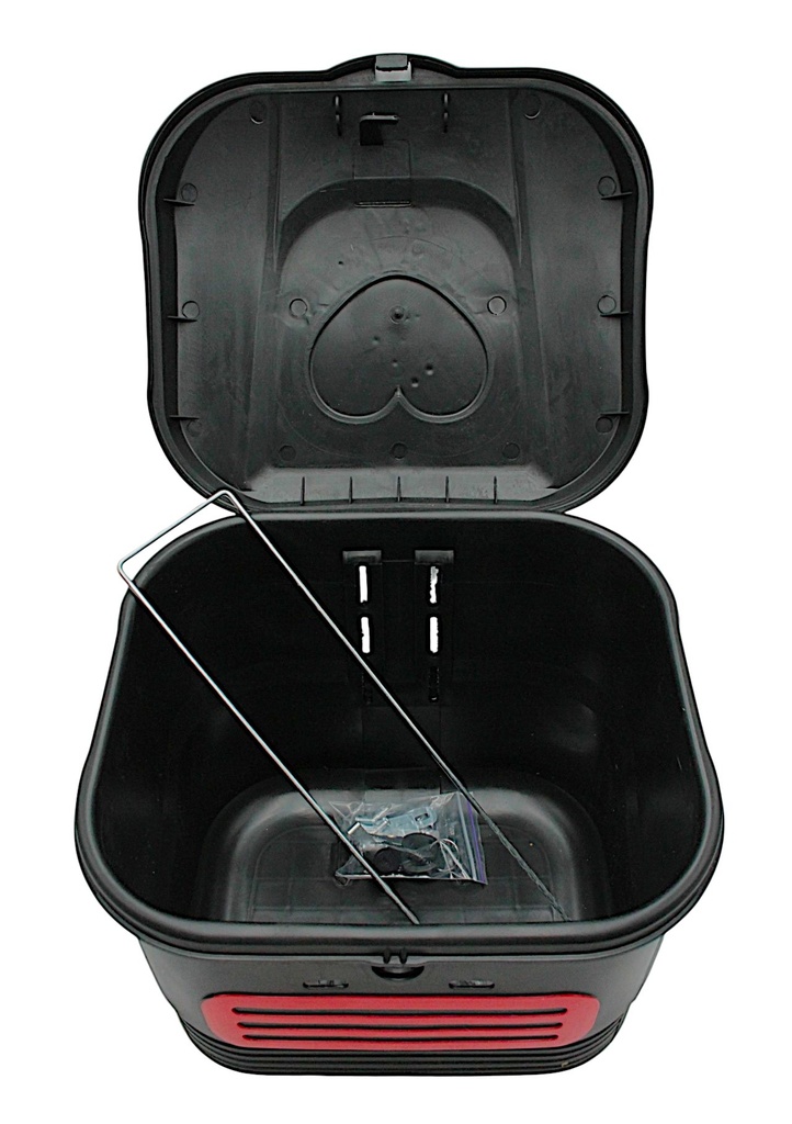 Кошик пластмасовий чорний AFT-139, з кришкою та замком на ключ