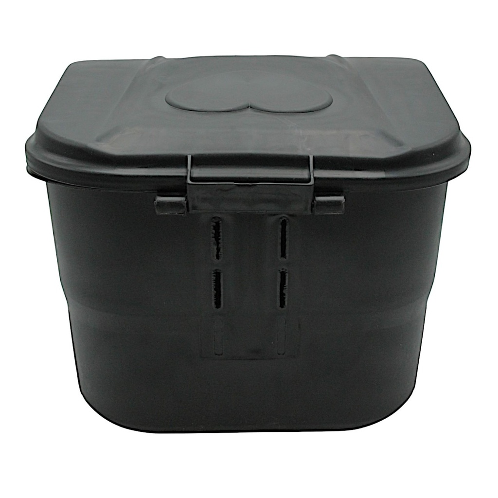 Кошик пластмасовий чорний AFT-139, з кришкою та замком на ключ
