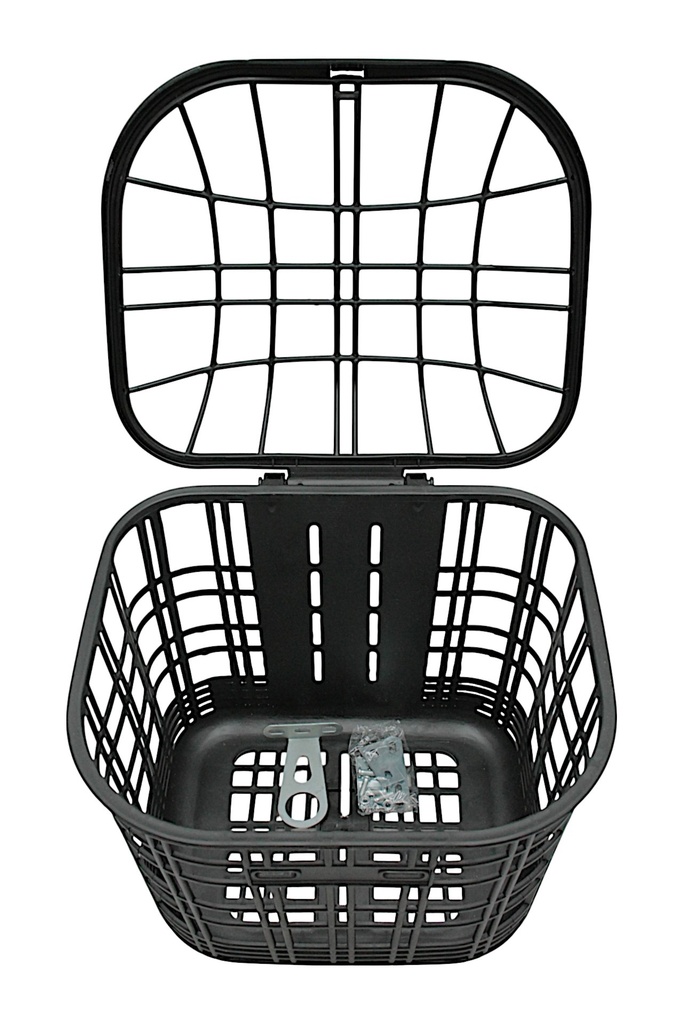 Кошик пластмасовий сітка, AFT-142 з кришкою, чорний 