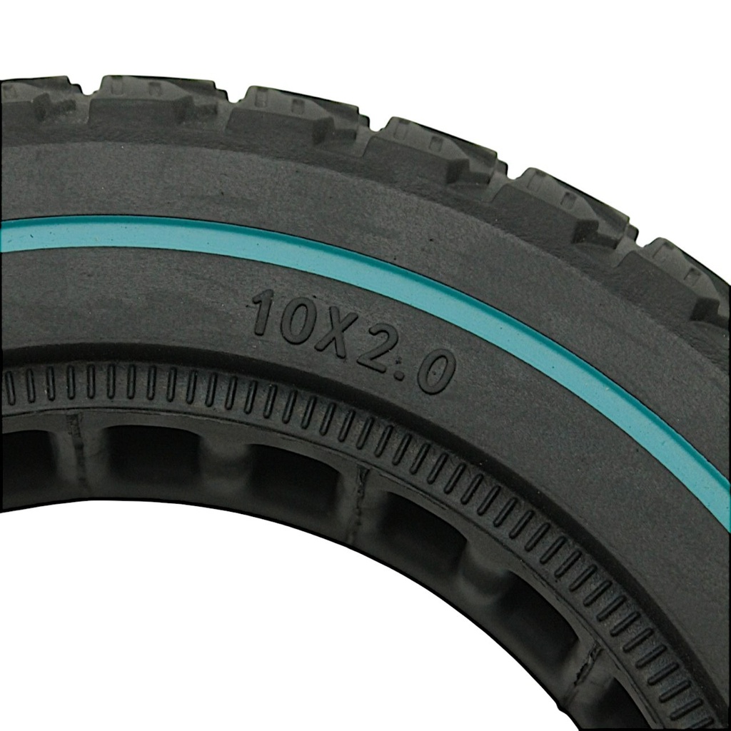 Покришка 10-2.0 CITYNEYE (внутрішні соти) для ел.самоката, безкамерна (Ø155 - 37мм) лита (187), з блакитною полосою