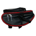 Сумка на багажник (004), чорна з червоною окантовкою