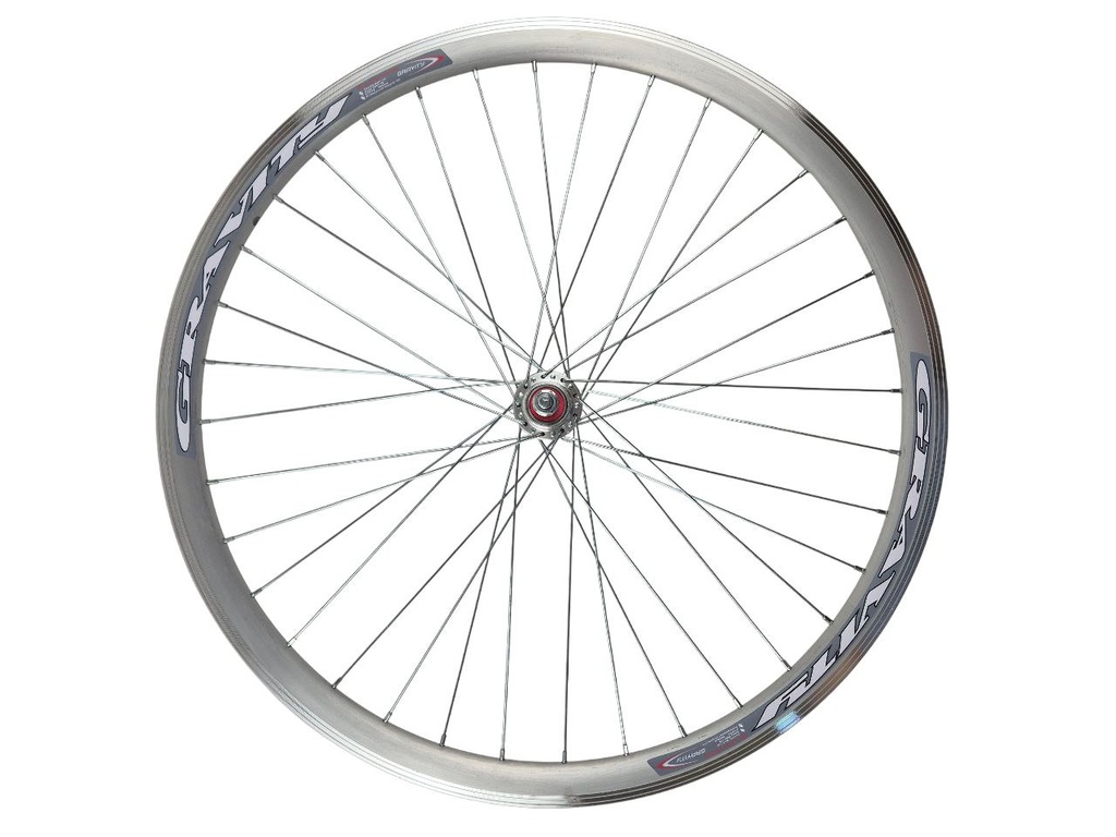 Колесо 27,5 зад, обід 2-ний СІРИЙ, втулка AL на промах, диск різьба