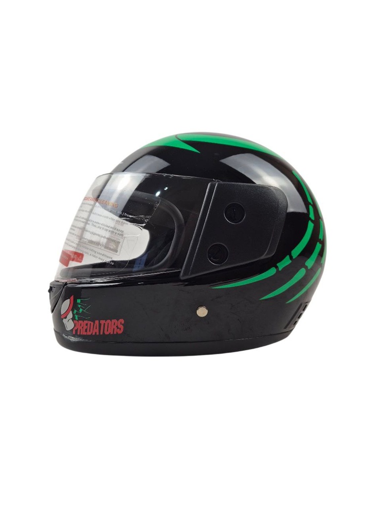 Мотошолом BLD-825, S(55-56), чорно-зелений, глянцевий