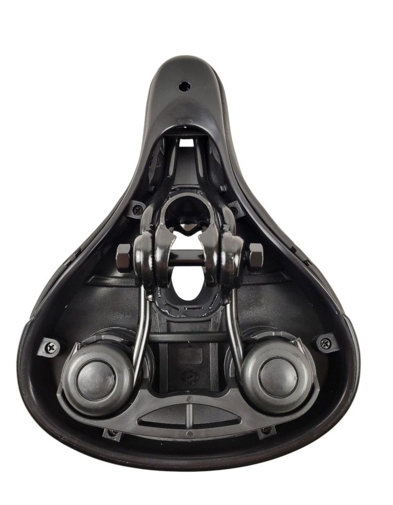 Сідло на демферах 8025 з диркою (255х180), чорно-зелене