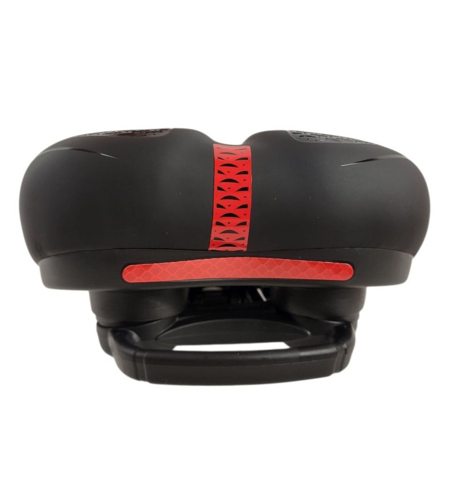 Сідло на демферах 8036 гелеве з диркою, з катафотом та ручкою