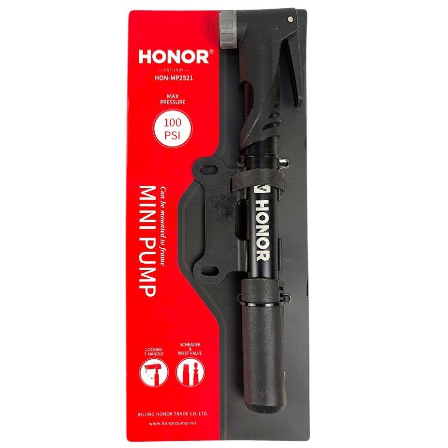 Насос вело HONOR  MP-2521 алюміній  чорний + кріплення