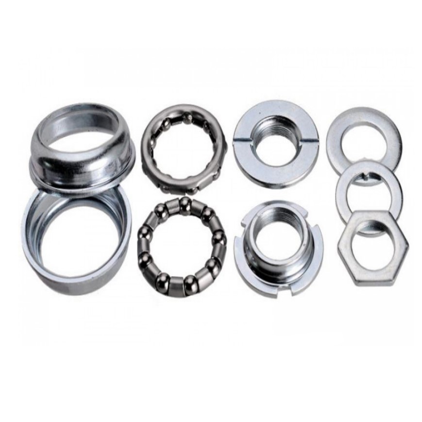 Чашки каретки  BMX в зборі, ВЕЛИКІ на віночках 9 шаріків (Ø51,5мм) нікель