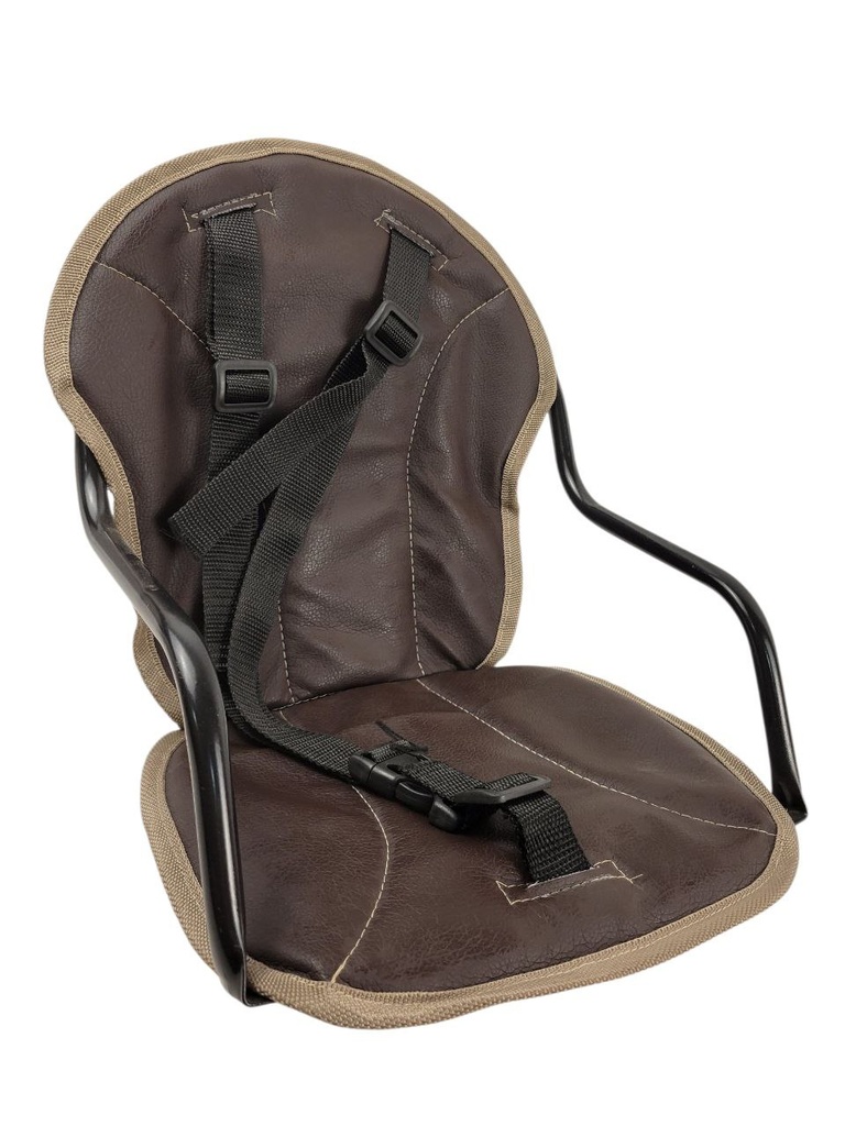 Крісло дитяче на чоловічу раму, металеве зі спинкою, темно-коричневе