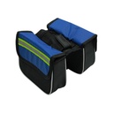 Сумка на раму 2x-стороння 018 з світло відбиваючою стрічкою, чорно-синя