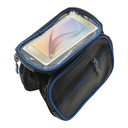 Сумка на раму 2x-стороння 019 з чохлом телефону, чорна