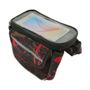 Сумка на раму 2x-стороння + чохол для телефону 005, чорно-червона