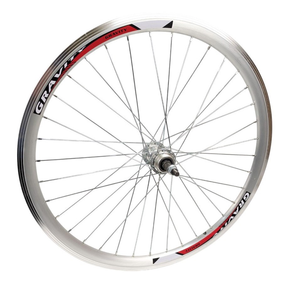 Колесо 24 зад. обід Gravity 2-ний СІРИЙ, втулка AL на промах