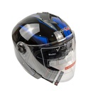 Мотошолом F2-707, S(49-50), чорно-синій, глянцевий (без підборіддя, з окулярами)