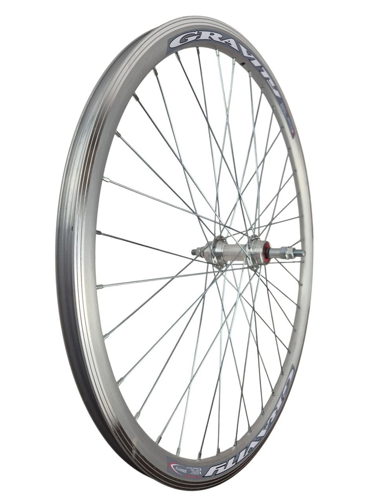 Колесо 27,5 зад, обід 2-ний СІРИЙ, втулка AL на промах, диск різьба