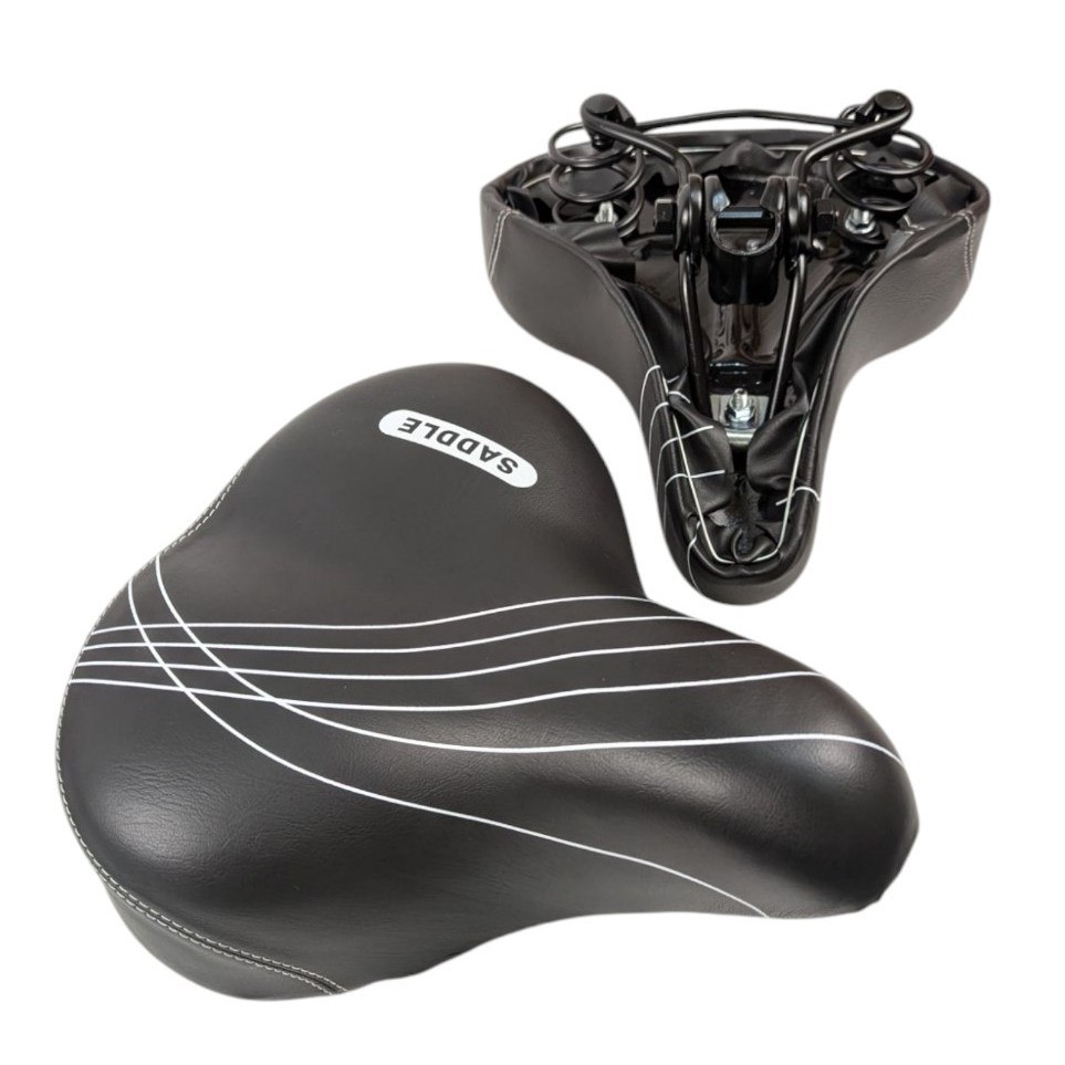 Сідло на пружинах, S007, широке (260х220), металева основа, чорне