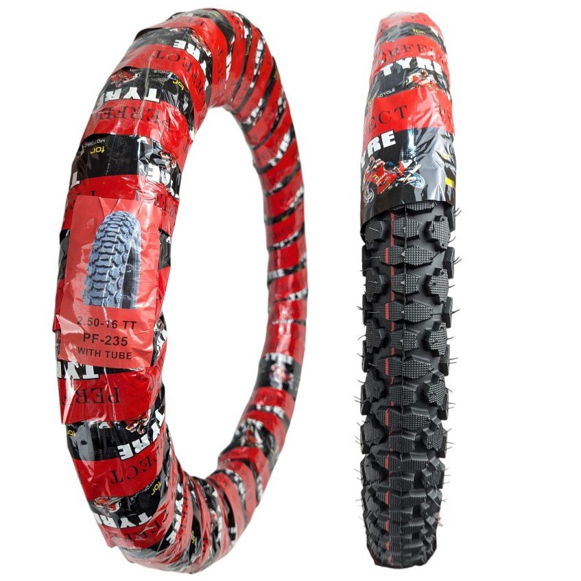 Мотошина  "16"  2.50-16 PERFECT (PF-235) + камера, шипована, камерна ТТ