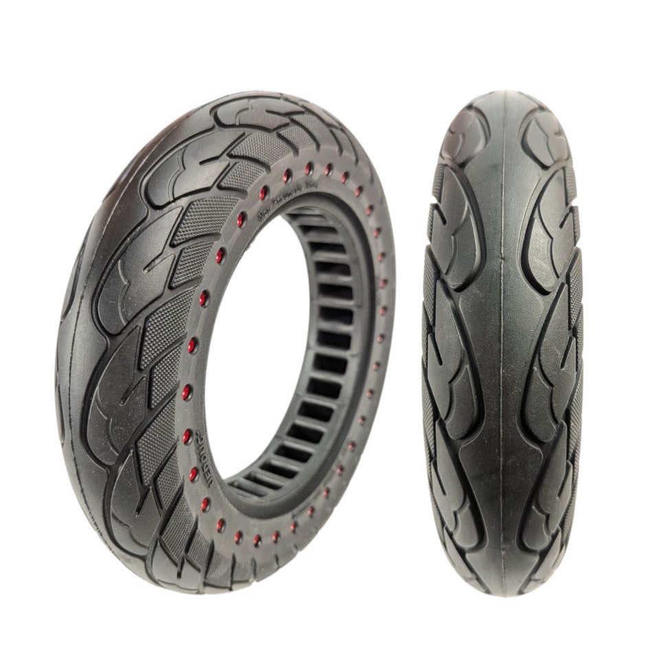 Покришка 10-2.125 (внутрішні соти) безкамерна, для електросамоката, червоні крапки