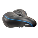 Сідло на демферах AVANTI AFT-89 м'яке з диркою, чорне з синьою полосою