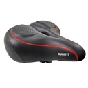 Сідло на демферах AVANTI AFT-89 м'яке з диркою, чорне з червоною полосою