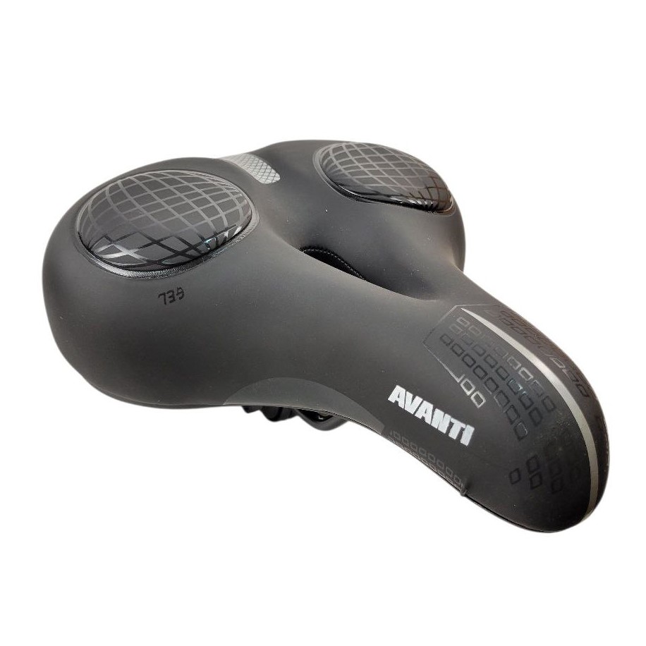 Сідло на демферах AVANTI AFT-92 м'яке з диркою та ручкою, чорне