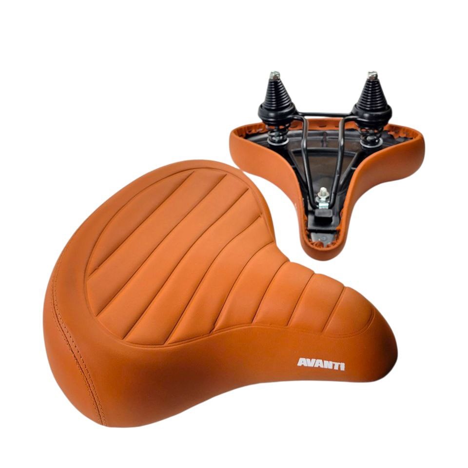 Сідло на подвійних пружинах AVANTI AFT-88 (без замка сідла),широке коричневе
