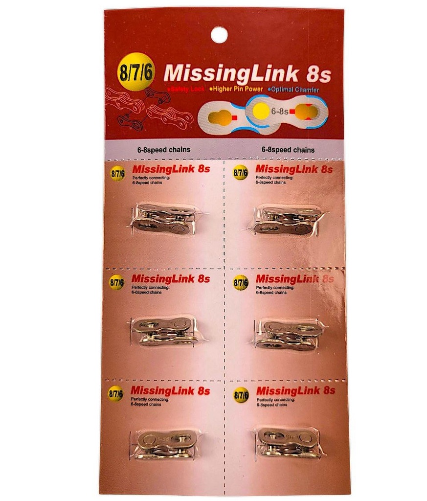Замок ланцюга спорт 6/7/8s Missing Link (блістер 6 шт)