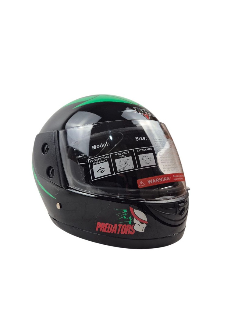 Мотошолом BLD-825, ХS(53-54), чорно-зелений, глянцевий