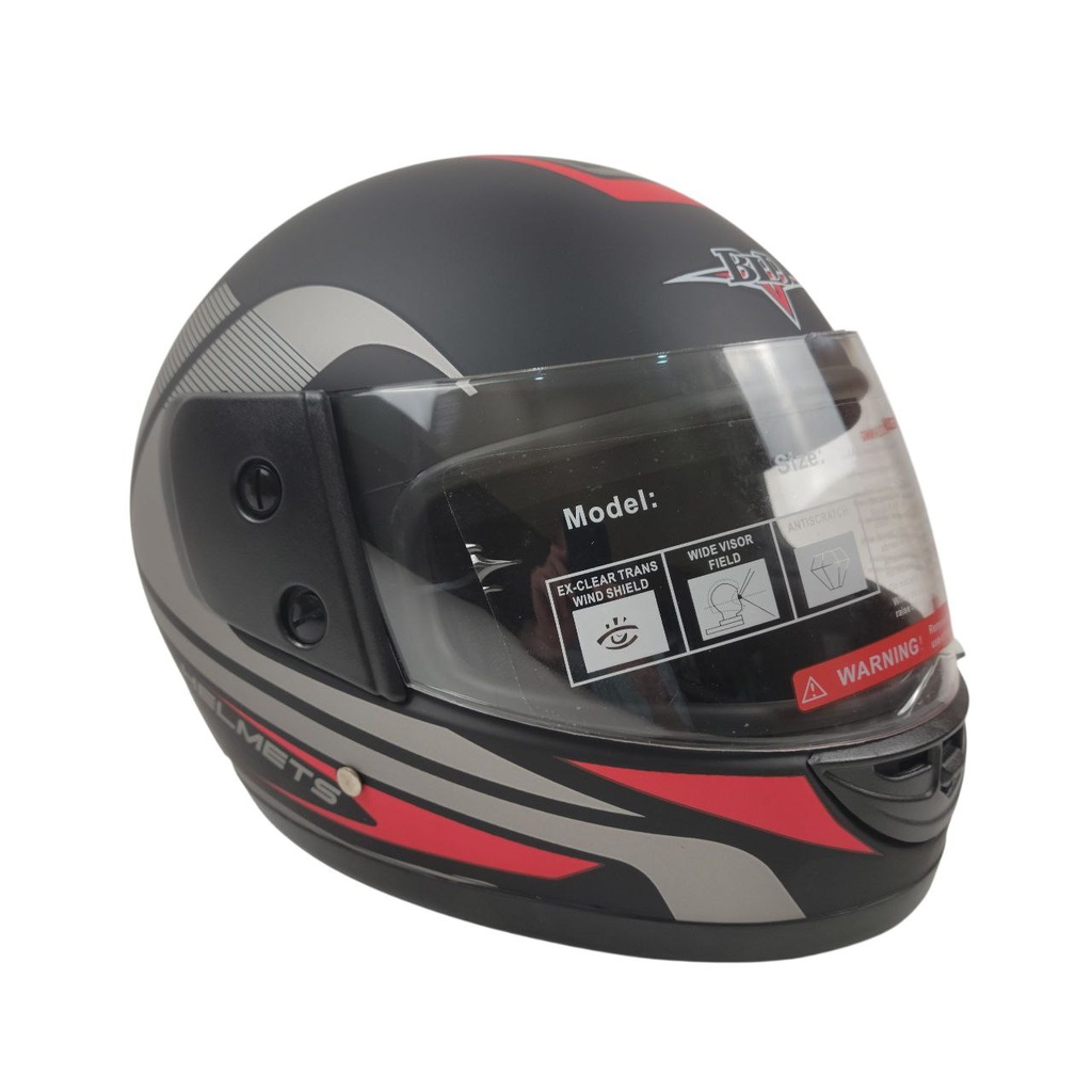 Мотошолом BLD-825, S(55-56), чорно-червоний, матовий