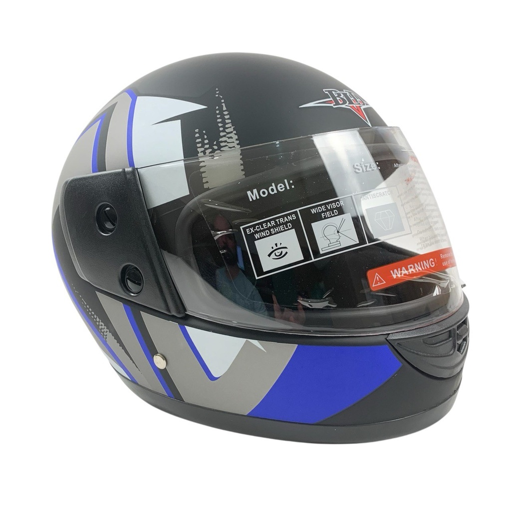 Мотошолом BLD-825, S(55-56), чорно-синій, матовий