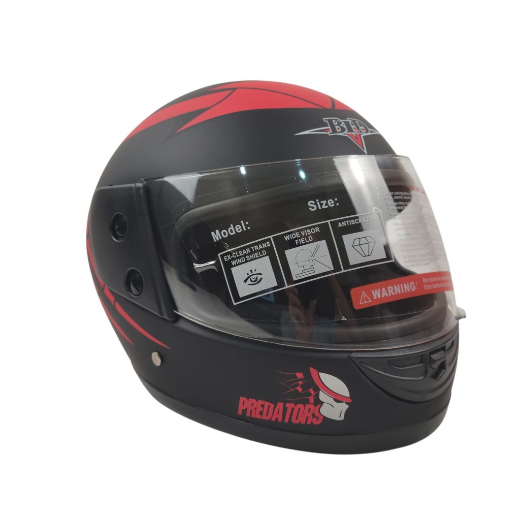 Мотошолом BLD-825, M(57-58), чорно-червоний, матовий