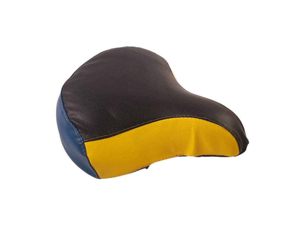 Чохол чорний під сідло "COMFORT" чорно-синьо-жовтий